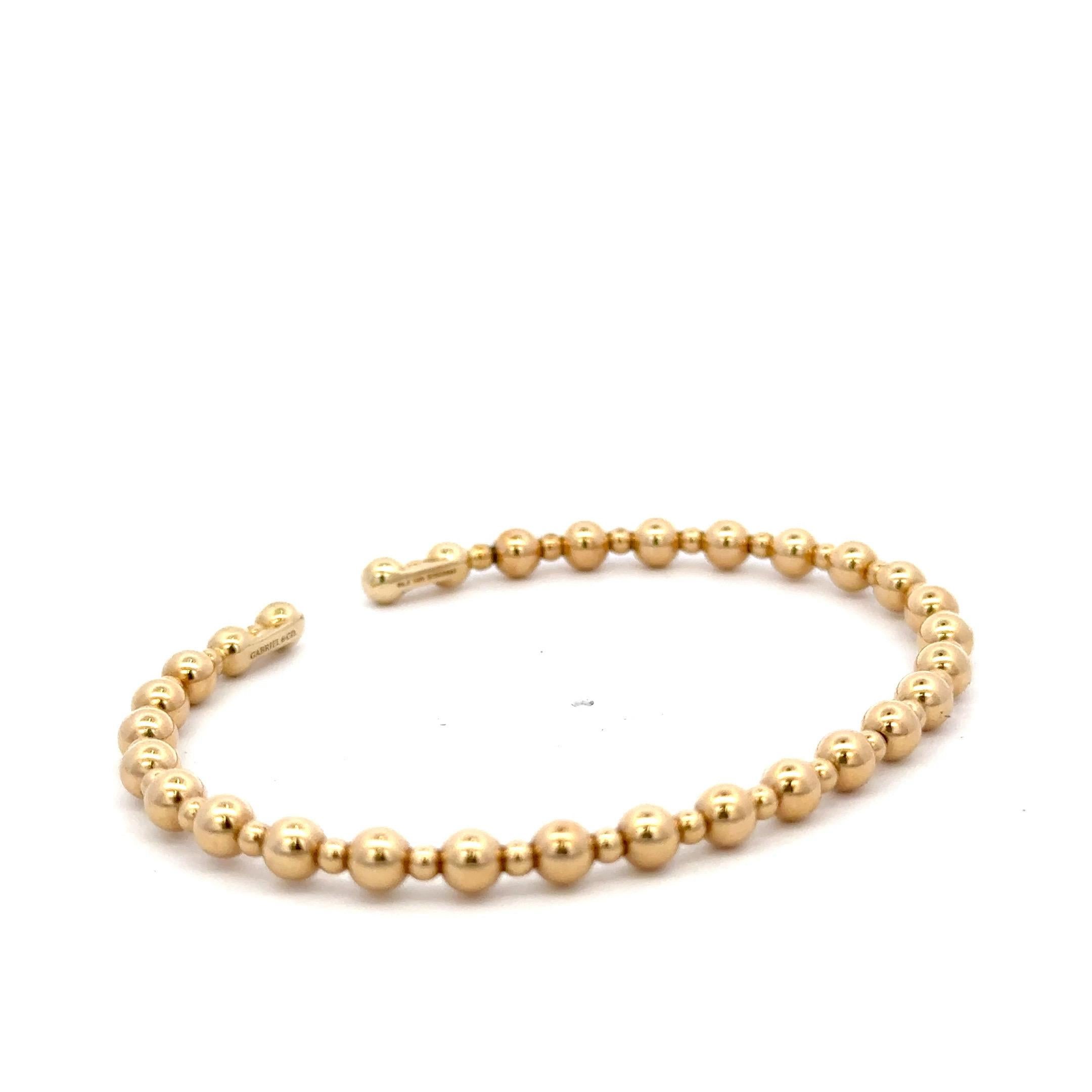 Contemporain Bracelet manchette empilable boule en or jaune 14 carats 7,2 grammes en vente