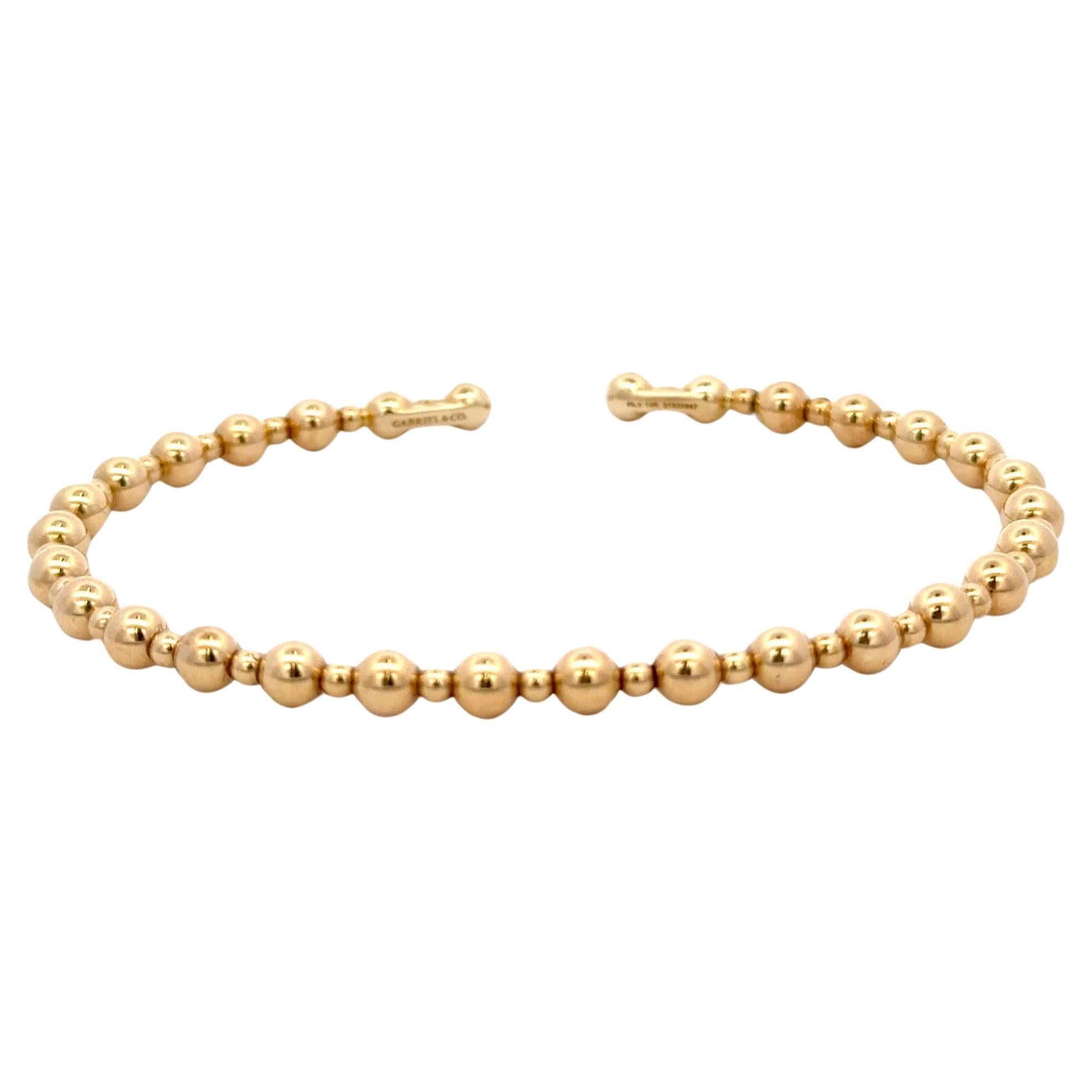 Stackable 14 Karat Yellow Gold Ball Cuff Bracelet 7.2 Grams