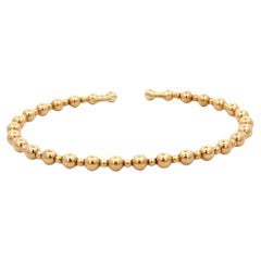 Bracelet manchette empilable boule en or jaune 14 carats 7,2 grammes
