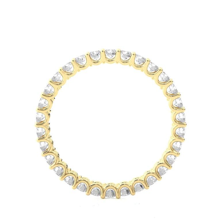 For Sale:  Stackable 2.1 mm Moissanite Band Fiance Surprise Gift in Yellow Gold Silver 4