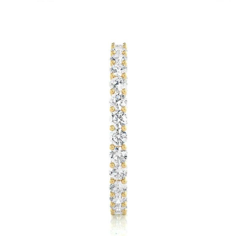 For Sale:  Stackable 2.1 mm Moissanite Band Fiance Surprise Gift in Yellow Gold Silver 5