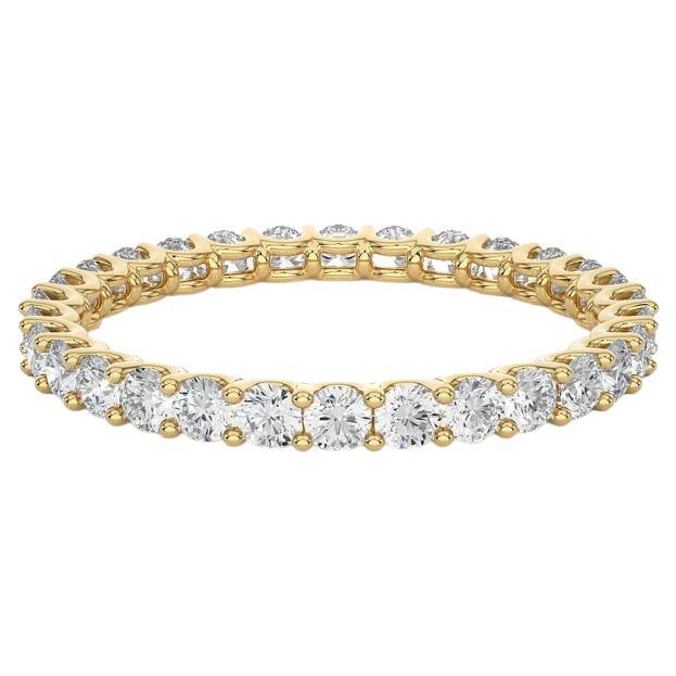 For Sale:  Stackable 2.1 mm Moissanite Band Fiance Surprise Gift in Yellow Gold Silver
