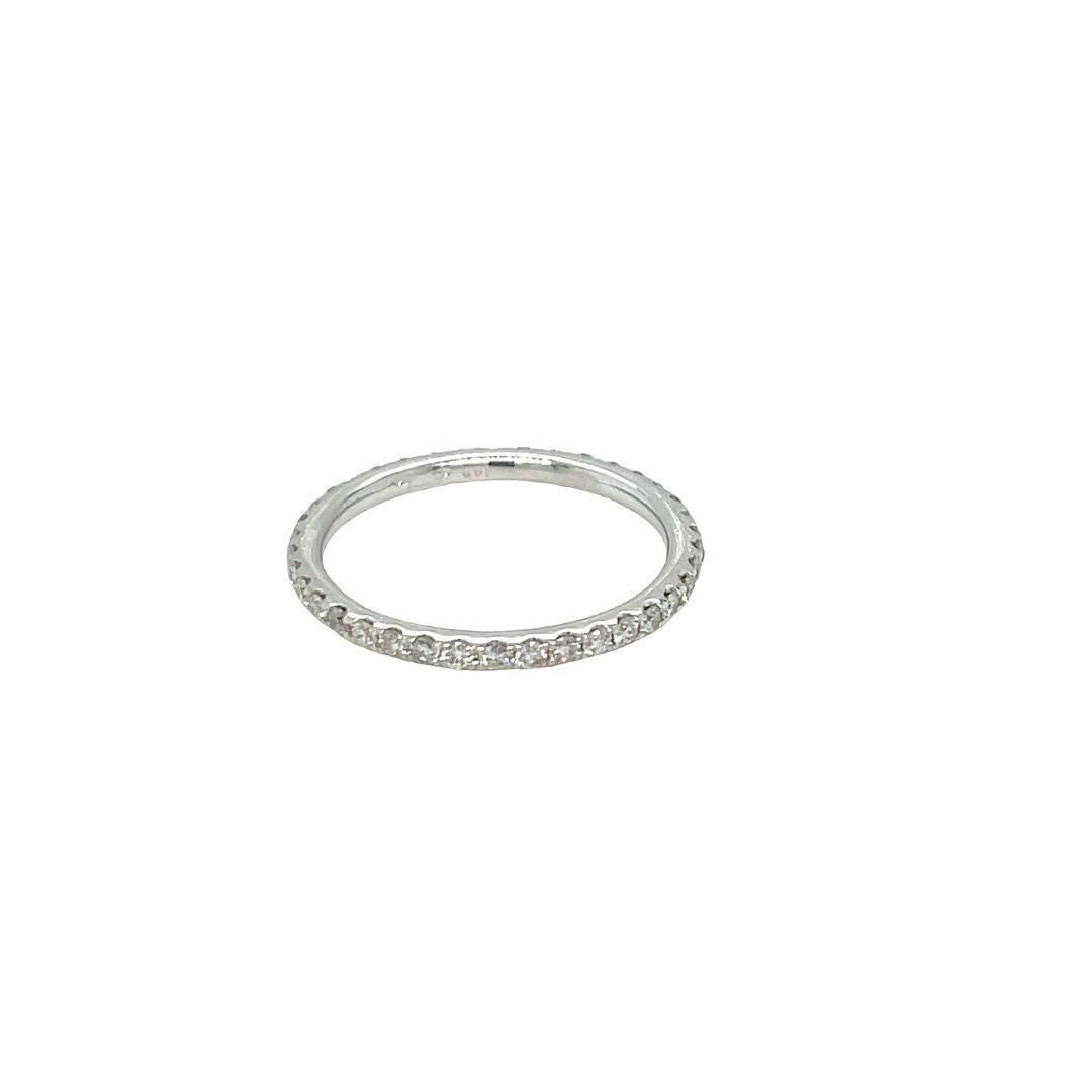 Stackable 3 Tones 14K White, Yellow, and Rose Gold Diamond Eternity Bands In New Condition For Sale In beverly hills, CA