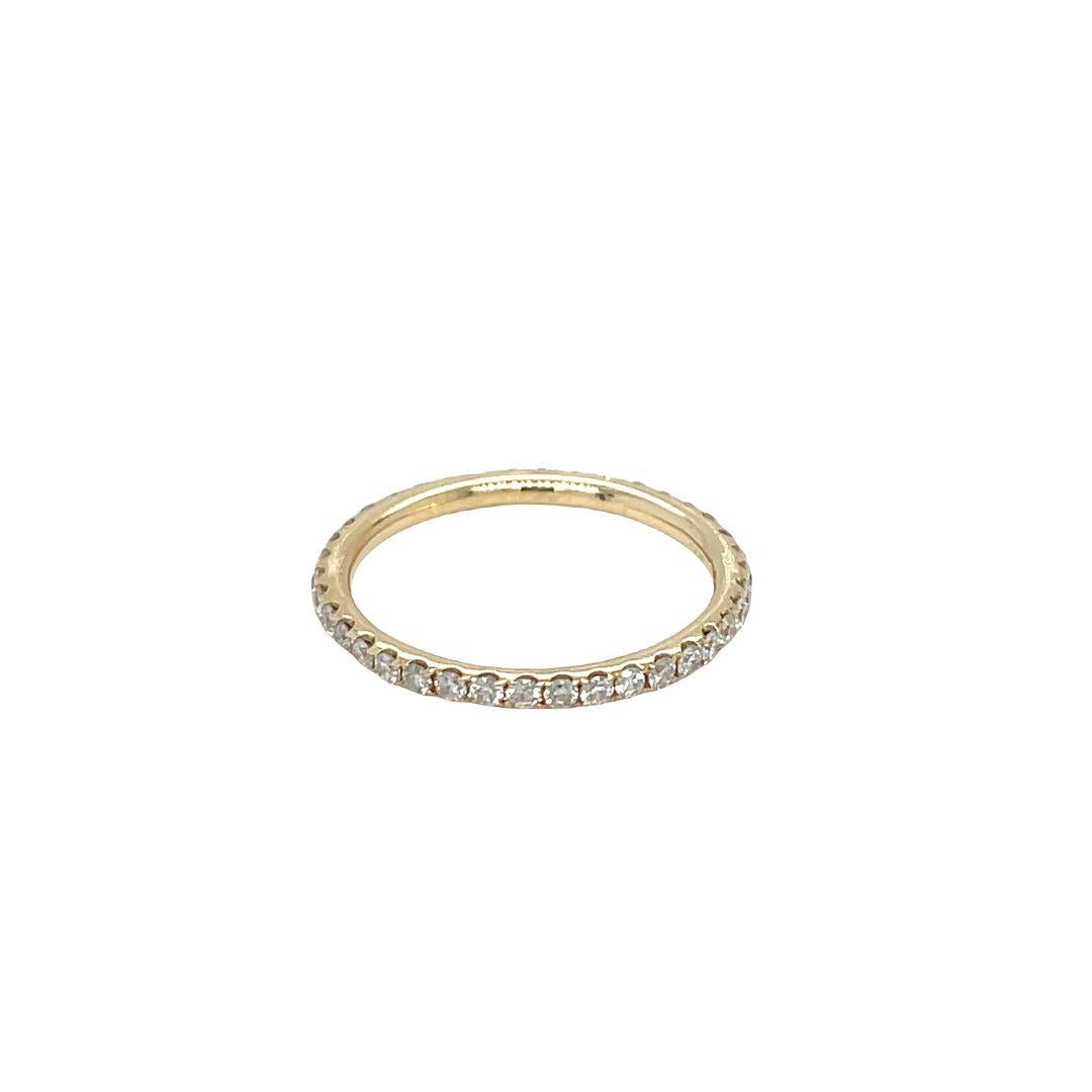 Women's Stackable 3 Tones 14K White, Yellow, and Rose Gold Diamond Eternity Bands For Sale
