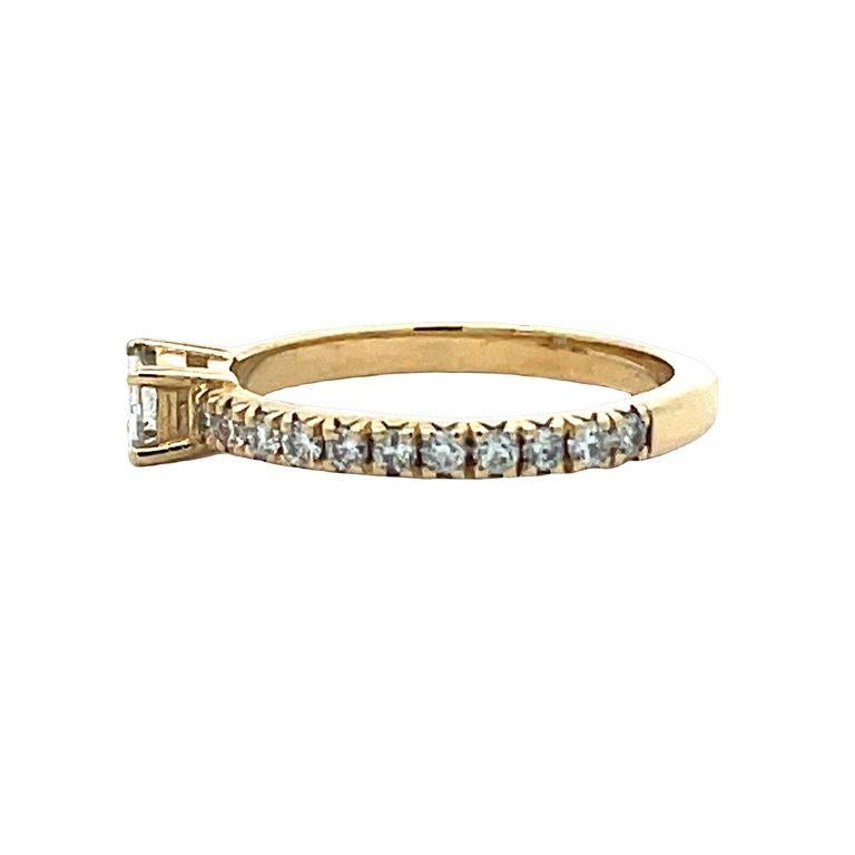Stackable Baguette & Round Diamond Band 0.79 Carat 14K Yellow In New Condition For Sale In New York, NY