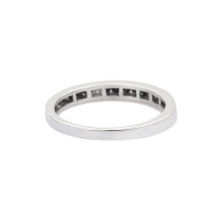 For Sale:  Stackable Black and White Diamond Half Eternity Band Ring in Sterling Silver 4