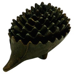 Stackable Bronze Ashtrays or Salt Cellars Jars of Porcupine Family