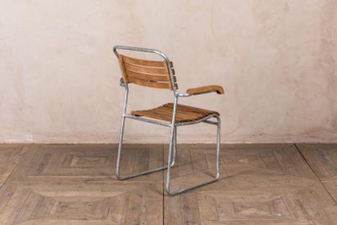 Wood Stackable Chair with Arms, 20th Century For Sale
