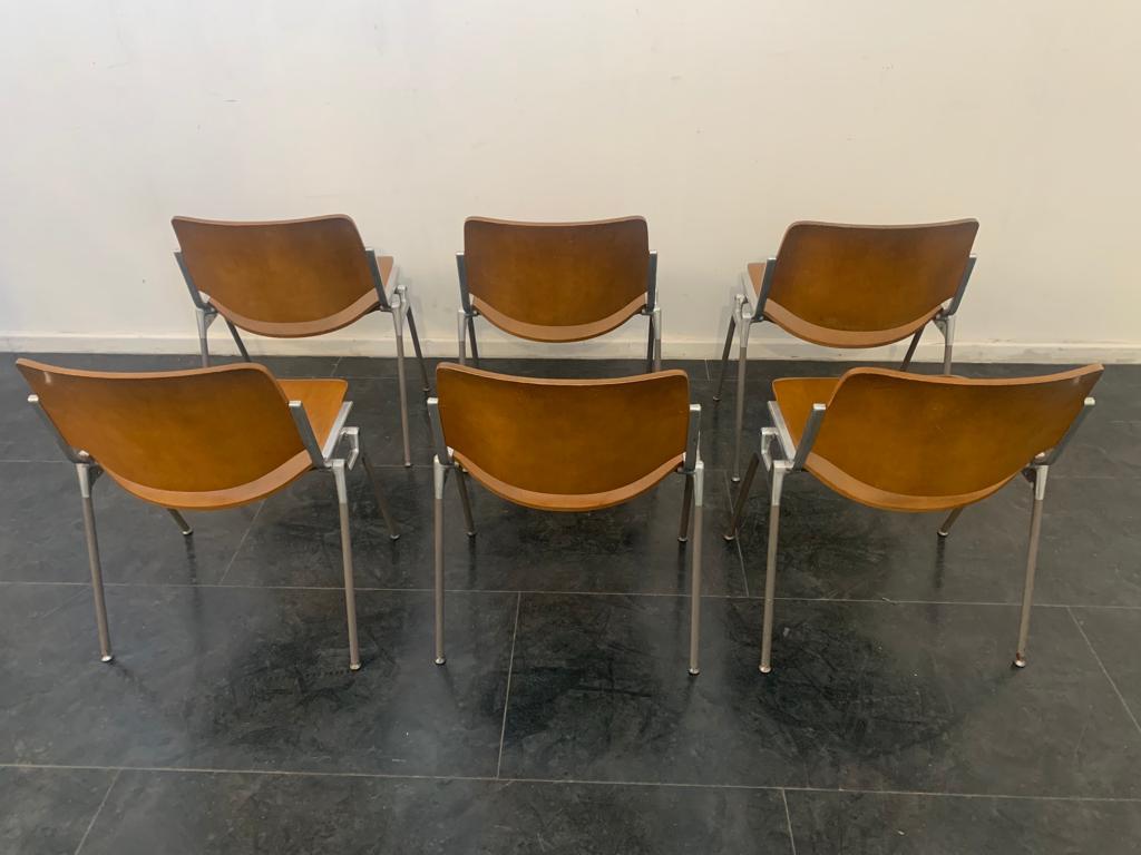Stackable Chairs by Giancarlo Piretti for Castelli / Anonima Castelli, Set of 6 For Sale 3