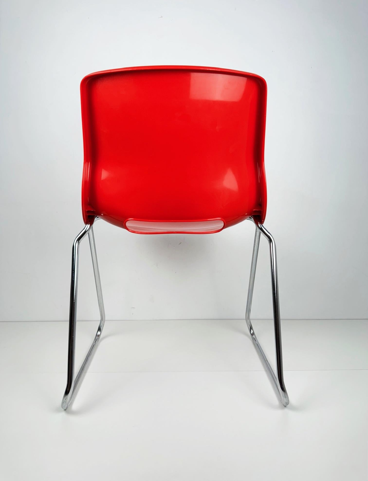 Chrome Chaises empilables Clipper de Svante Schöblom pour Overman Suède 1970 en vente