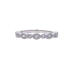 Stackable Diamond Ring Band 0.16 Carat 14k White Gold