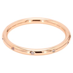Anello impilabile con diamante in oro rosa, bianco o giallo 14K