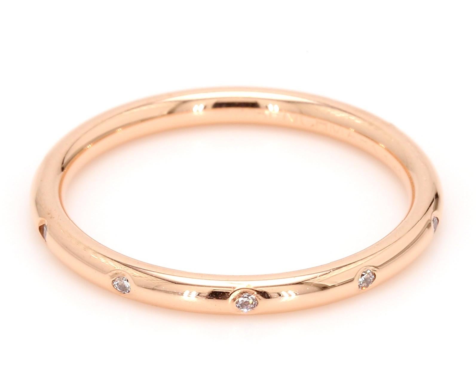Stackable Diamond Ring Band 18K Rose, White Gold or Yellow Gold  2
