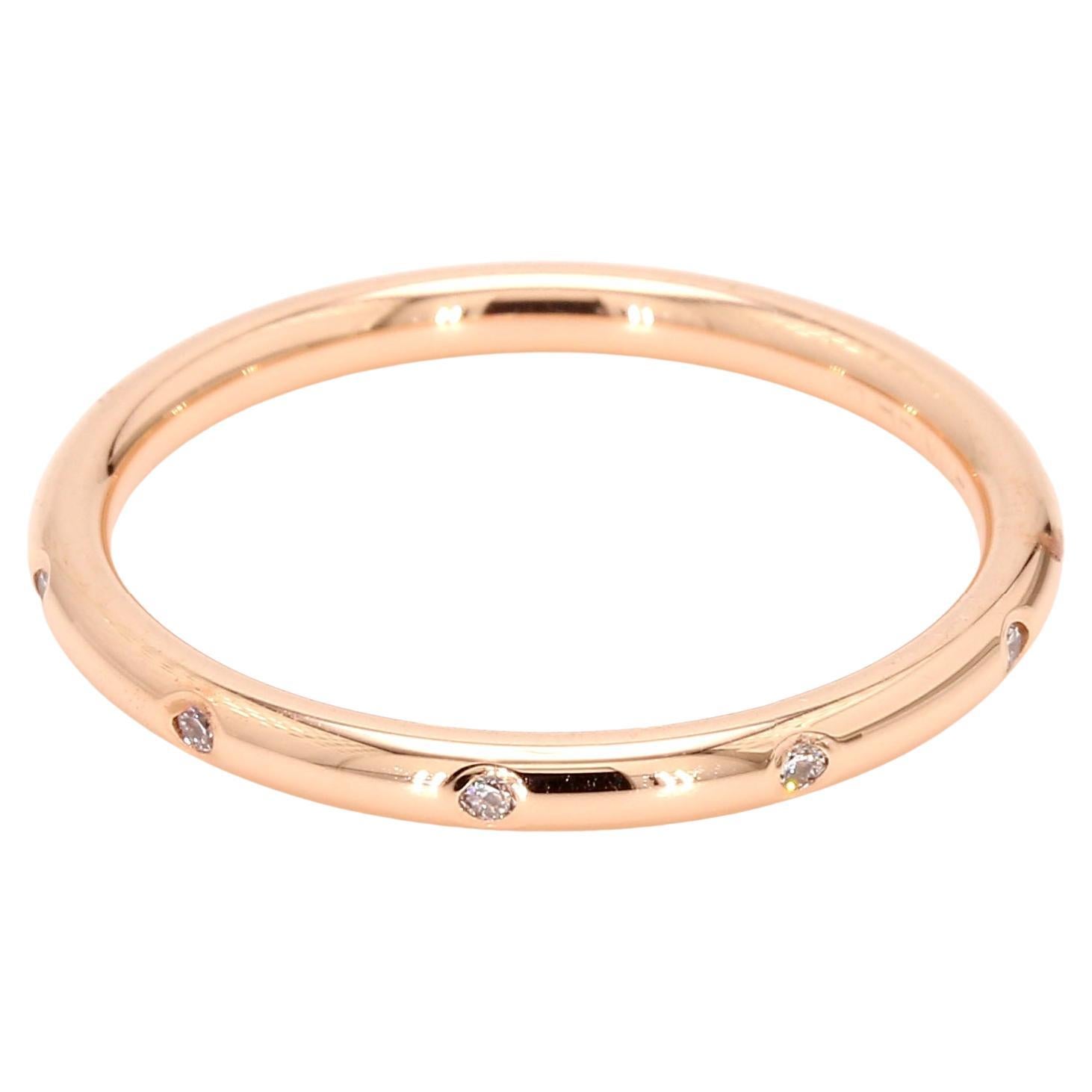 Stackable Diamond Ring Band 18K Rose, White Gold or Yellow Gold 