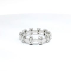 Stackable Diamond Tabby Weave All Rounder in 18K White Gold Band Ring