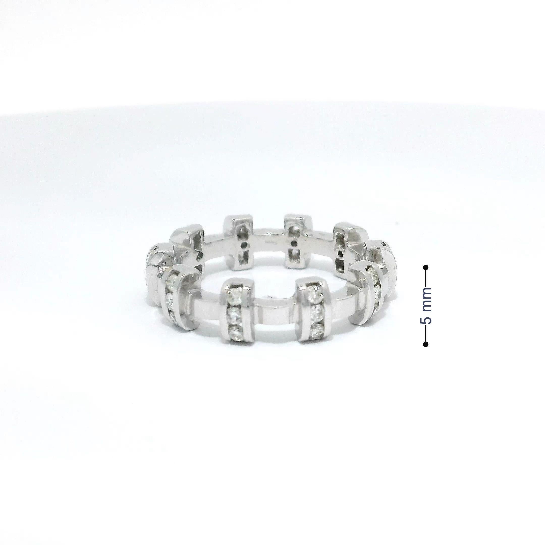 Bague empilable Tabby Weave All Rounder en or blanc 18 carats Neuf - En vente à Hong Kong, HK