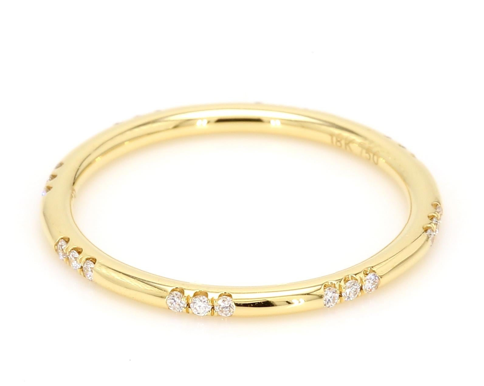 Stackable Diamond Wedding Band 14K Yellow, White and Rose Gold 1