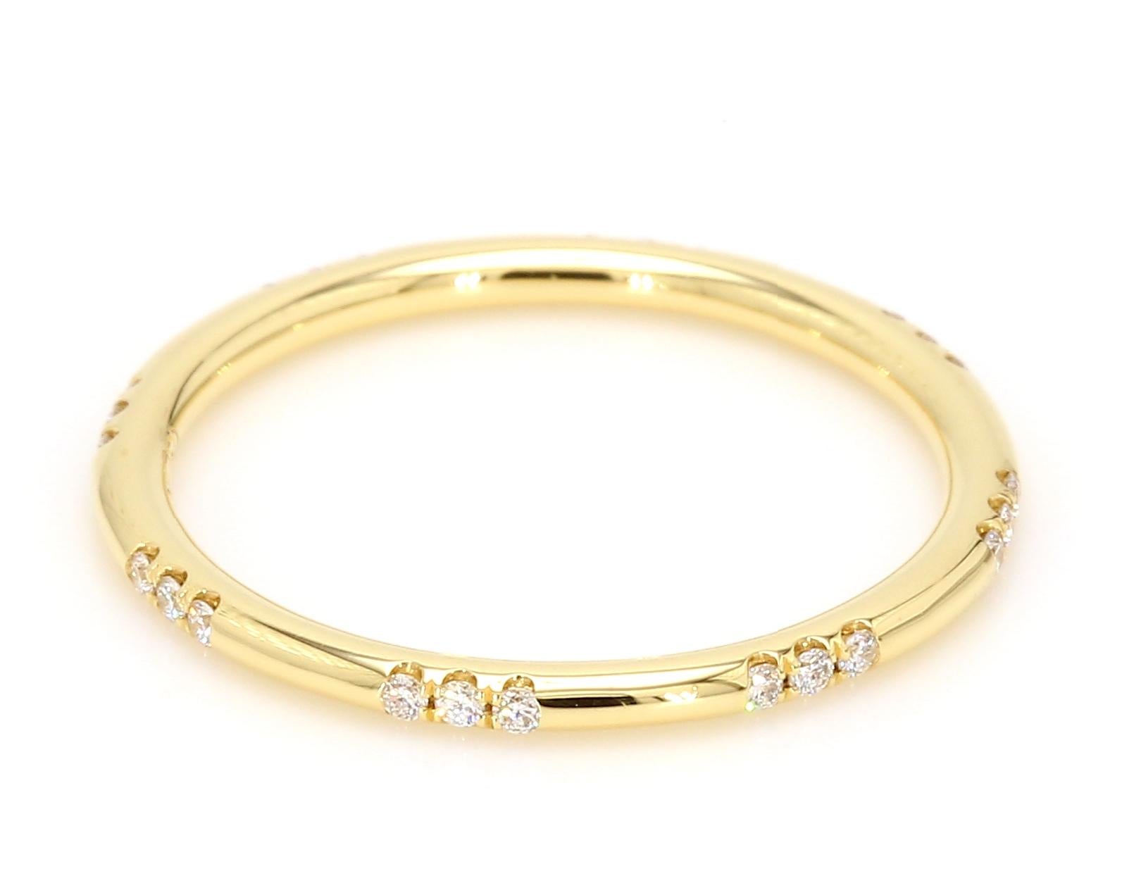 Round Cut Stackable Diamond Wedding Band Set 18K Yellow, White or Rose Gold