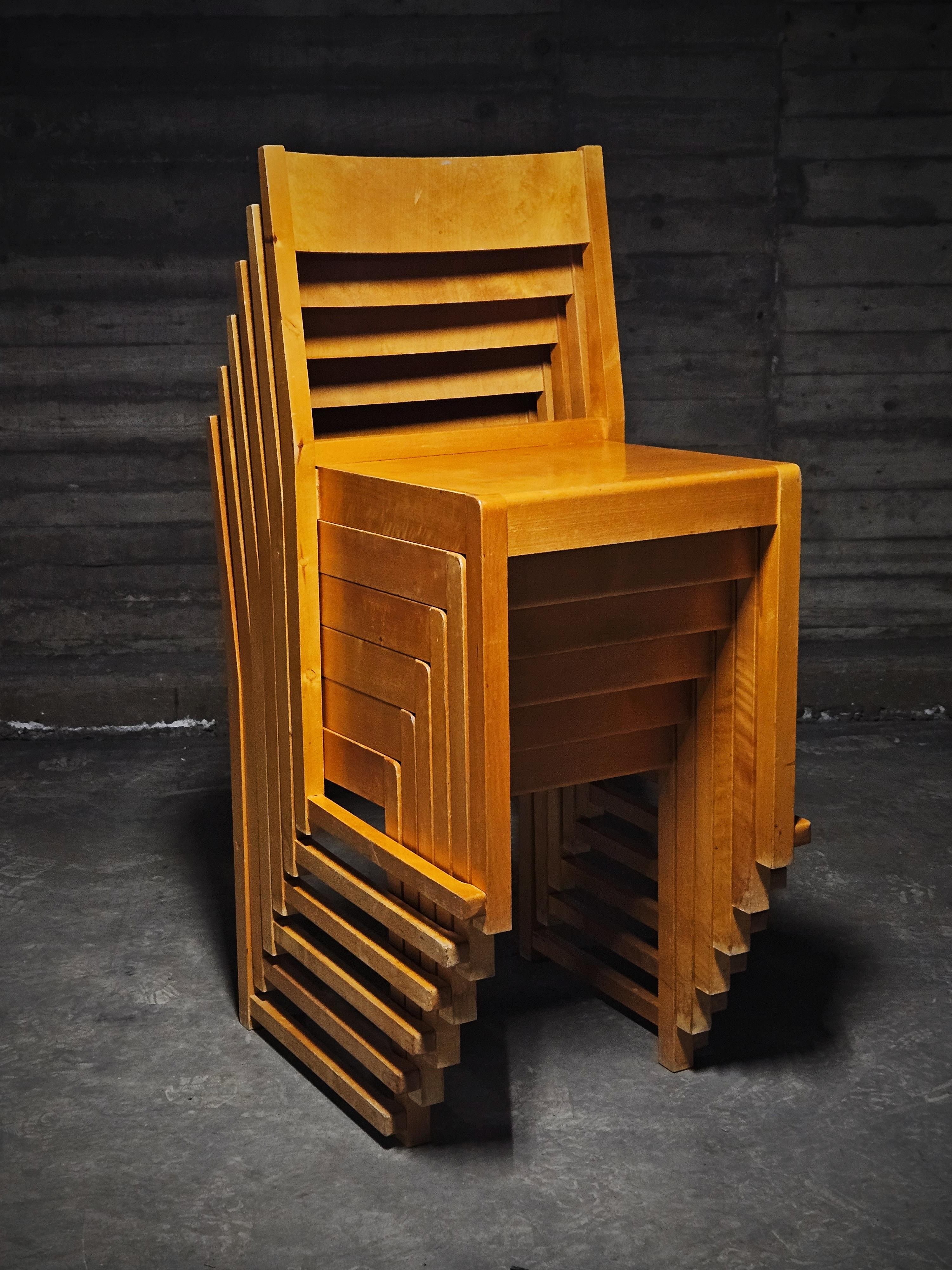 Swedish Stackable dining chairs 'Orchestra' by Sven Markelius, Sweden, 1930s