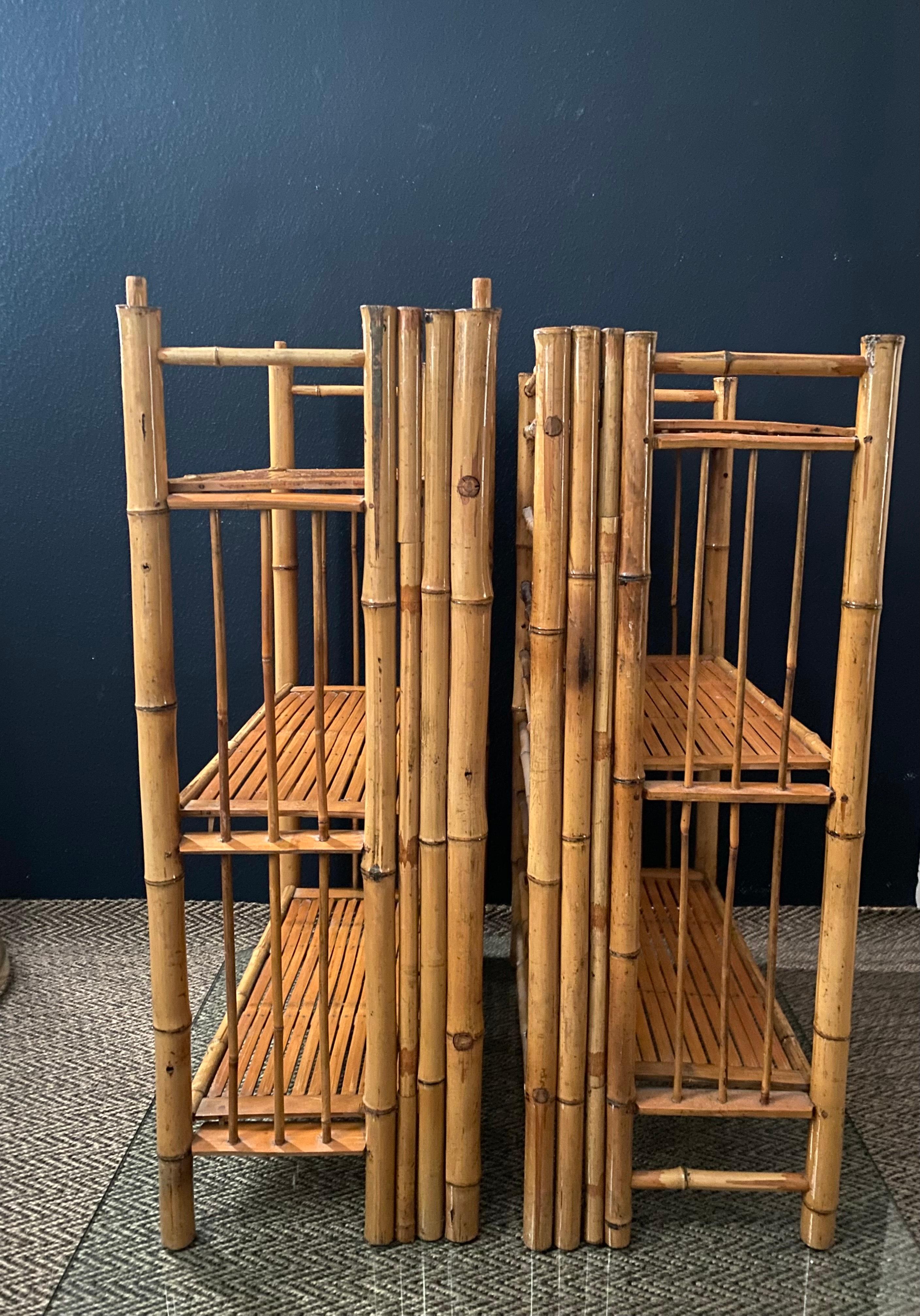 Stackable & Foldable Bamboo Shelving Unit, Italy, 1960s 5