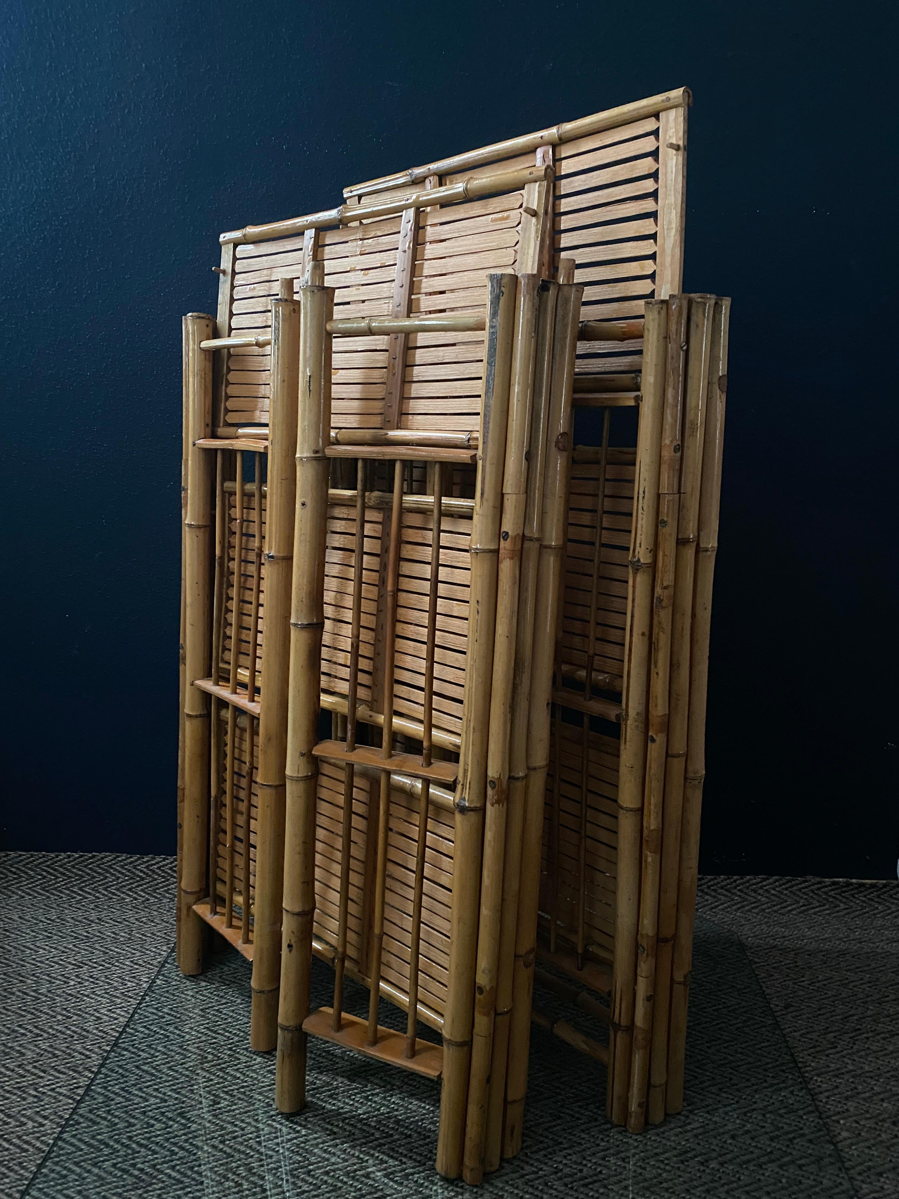 Stackable & Foldable Bamboo Shelving Unit, Italy, 1960s 7