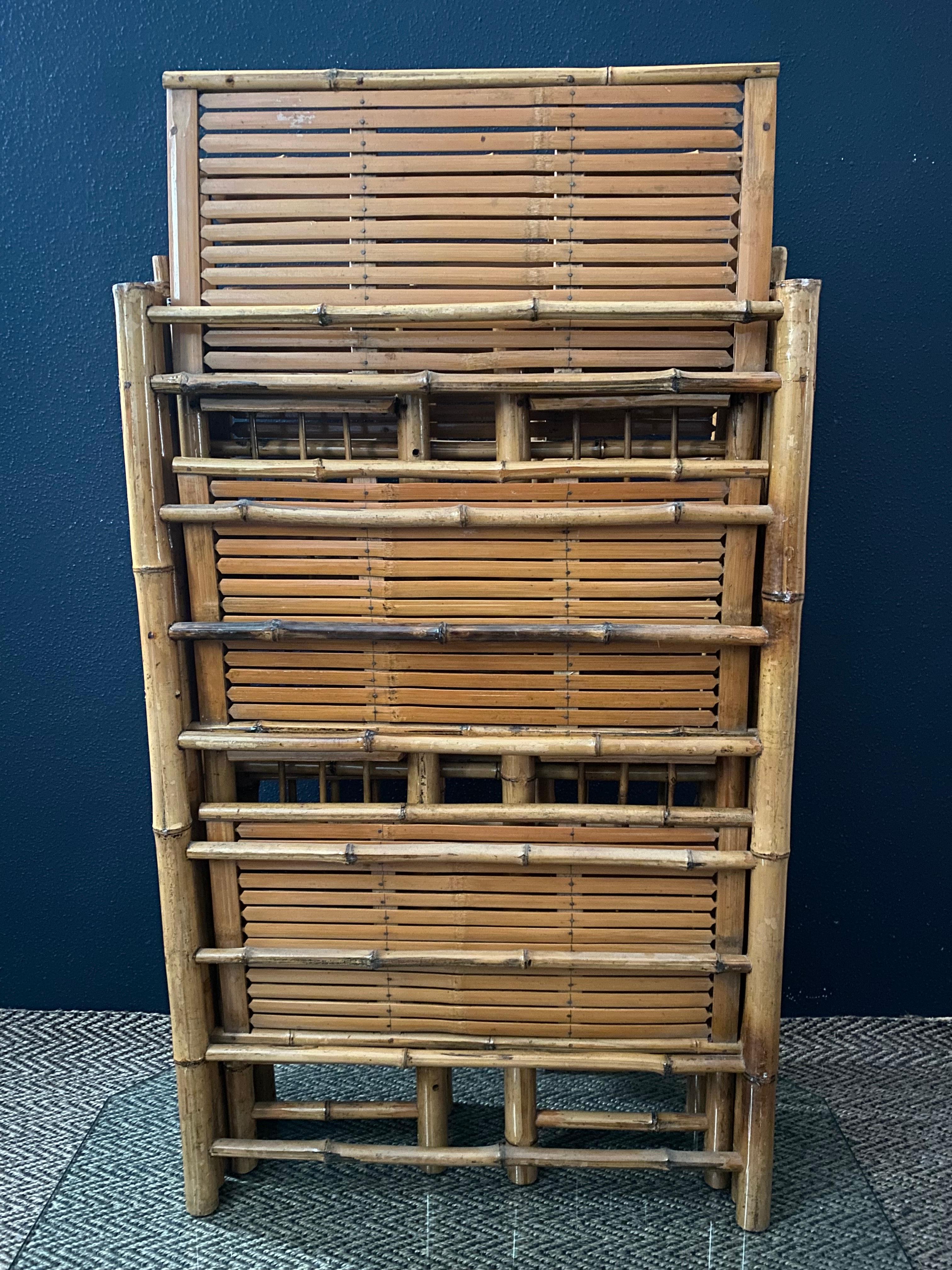 Italian Stackable & Foldable Bamboo Shelving Unit, Italy, 1960s