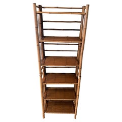 Stackable & Foldable Bamboo Shelving Unit, Italy, 1960s