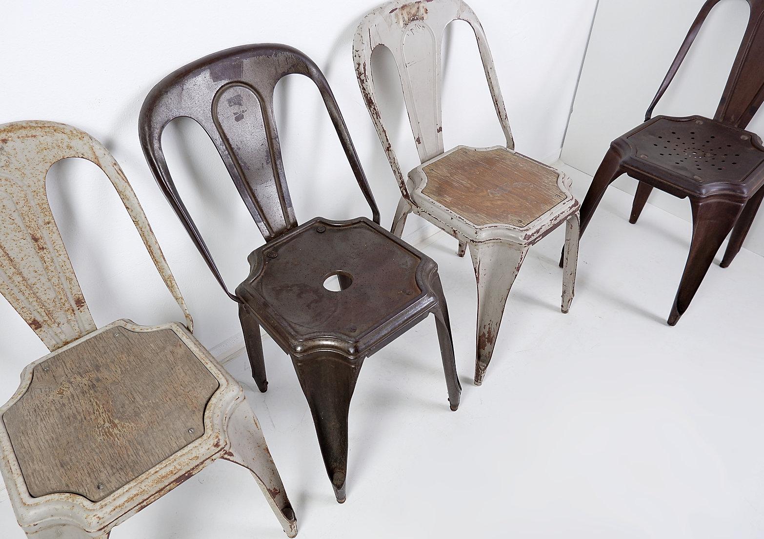 Stackable Industrial Bistro Chairs by Fibrocit of Belgium - Set of 4 - 1950s For Sale 6