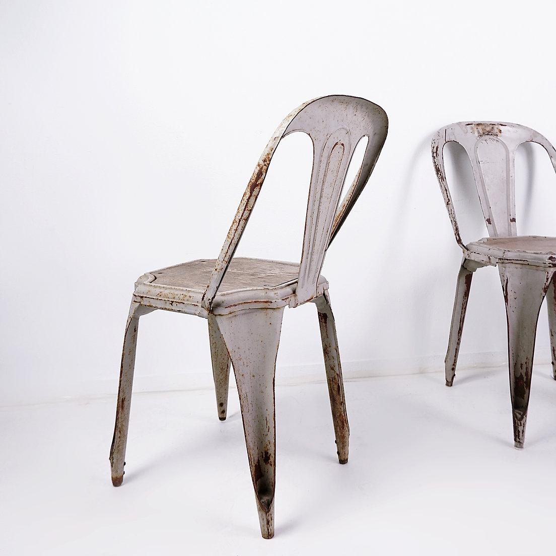 Stackable Industrial Bistro Chairs by Fibrocit of Belgium - Set of 4 - 1950s For Sale 8