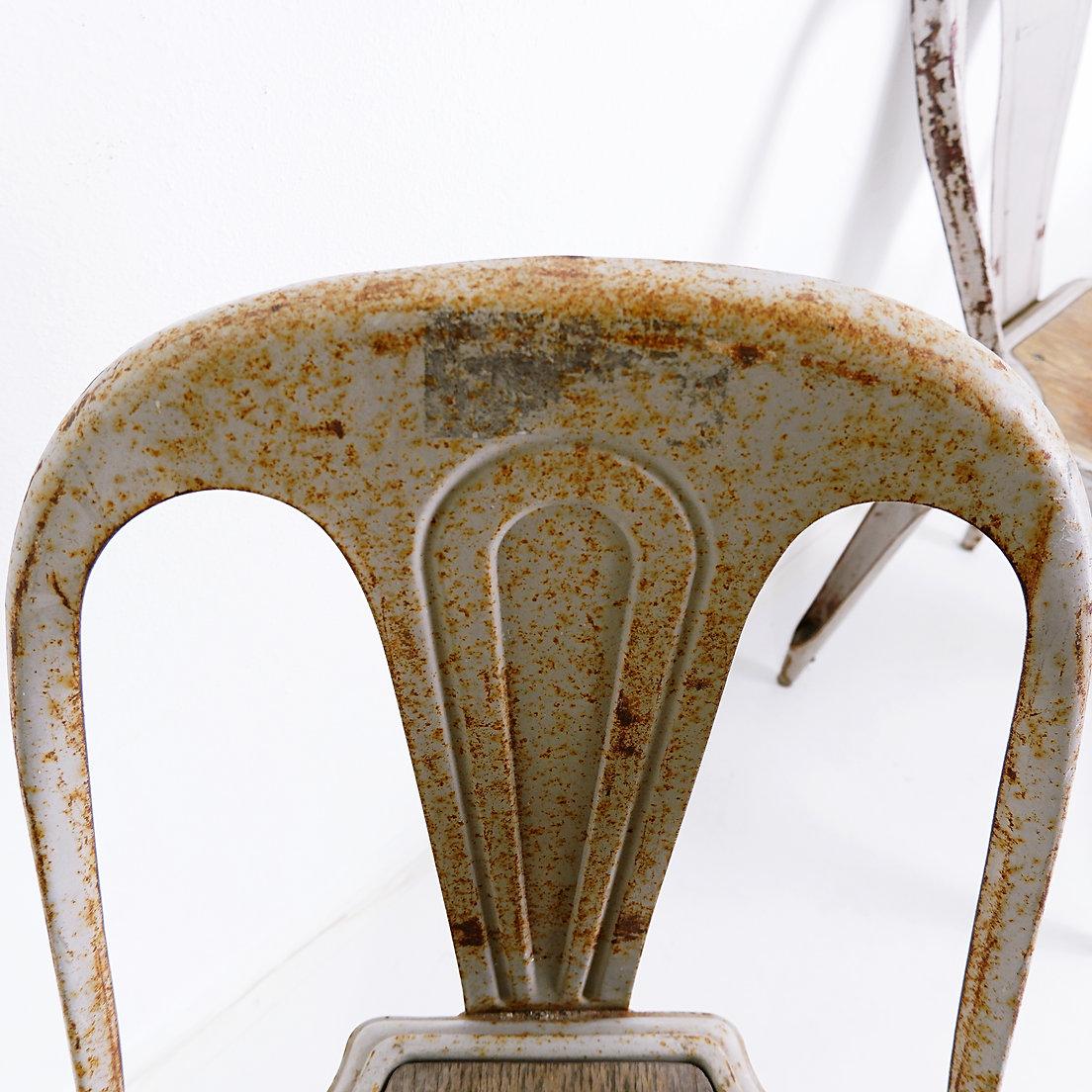 Stackable Industrial Bistro Chairs by Fibrocit of Belgium - Set of 4 - 1950s In Good Condition For Sale In Linkebeek, BE