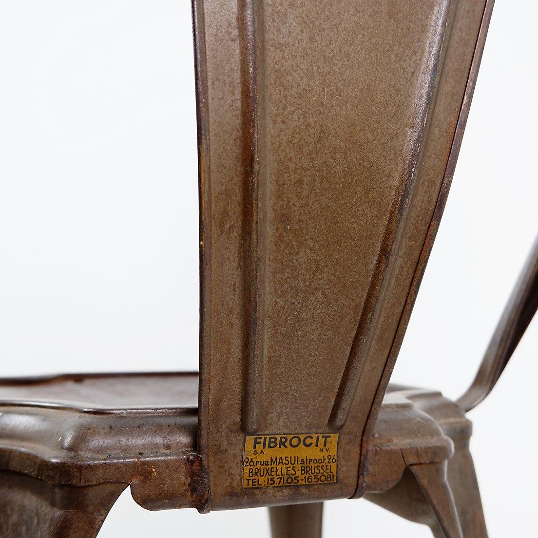 20th Century Stackable Industrial Bistro Chairs by Fibrocit of Belgium - Set of 4 - 1950s For Sale