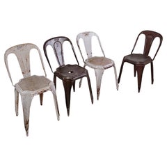 Stackable Industrial Bistro Chairs by Fibrocit of Belgium - Set of 4 - 1950s
