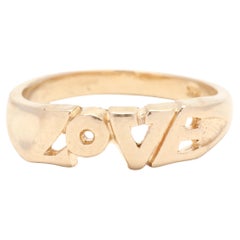 Stackable LOVE Band Ring, 14K Yellow Gold, Ring Size 5.5, Love Wedding Band