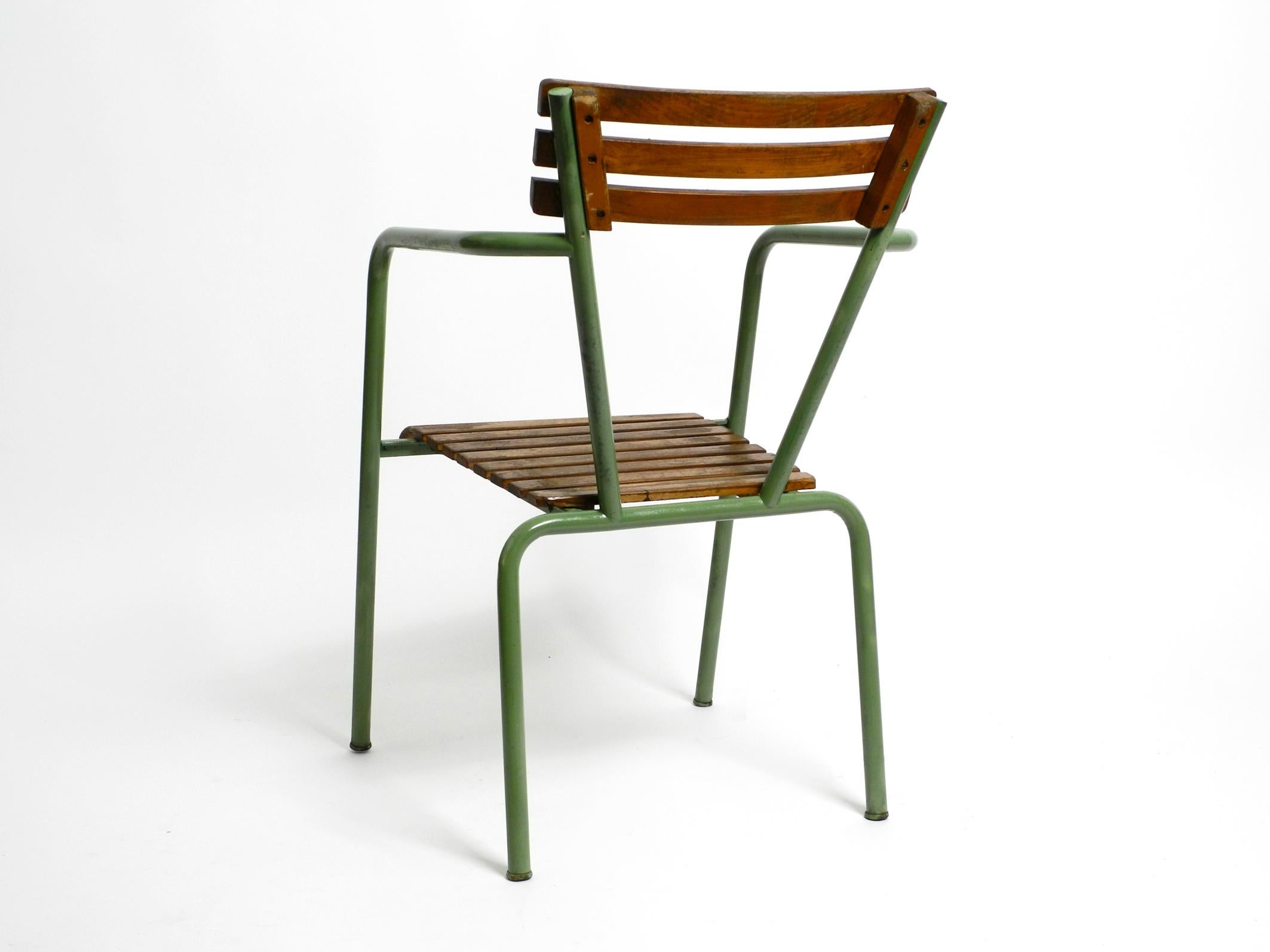 Mid-20th Century Stackable Mid Century bistro armchairs made of metal and wood - Made in Italy For Sale