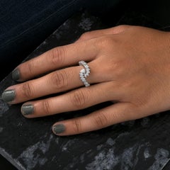 Stackable Mixed Cut 1.08Ct Diamond Anniversary Ring 14K Gold All Tariffs Paid