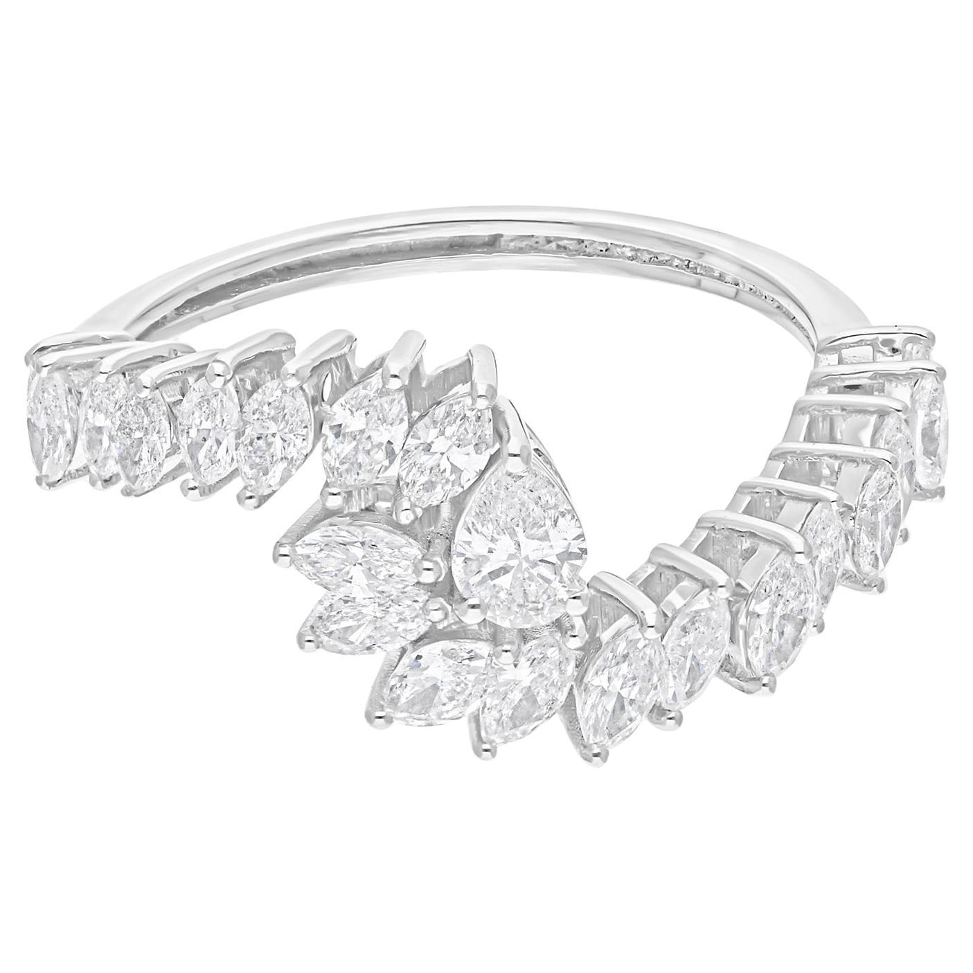 Stackable Mixed Cut 1.08Ct Diamond Anniversary Ring 14K Gold All Tariffs Paid