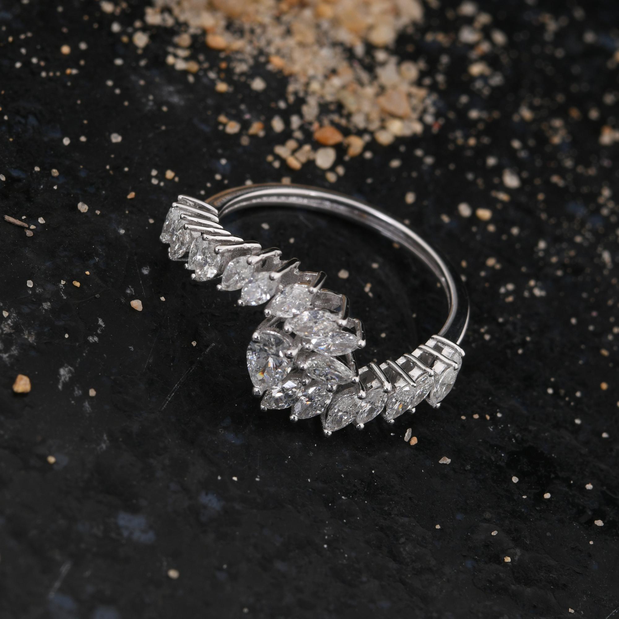 For Sale:  Stackable Mixed Cut 1.08Ct Diamond Anniversary Ring 18K Gold All Tariffs Paid 5