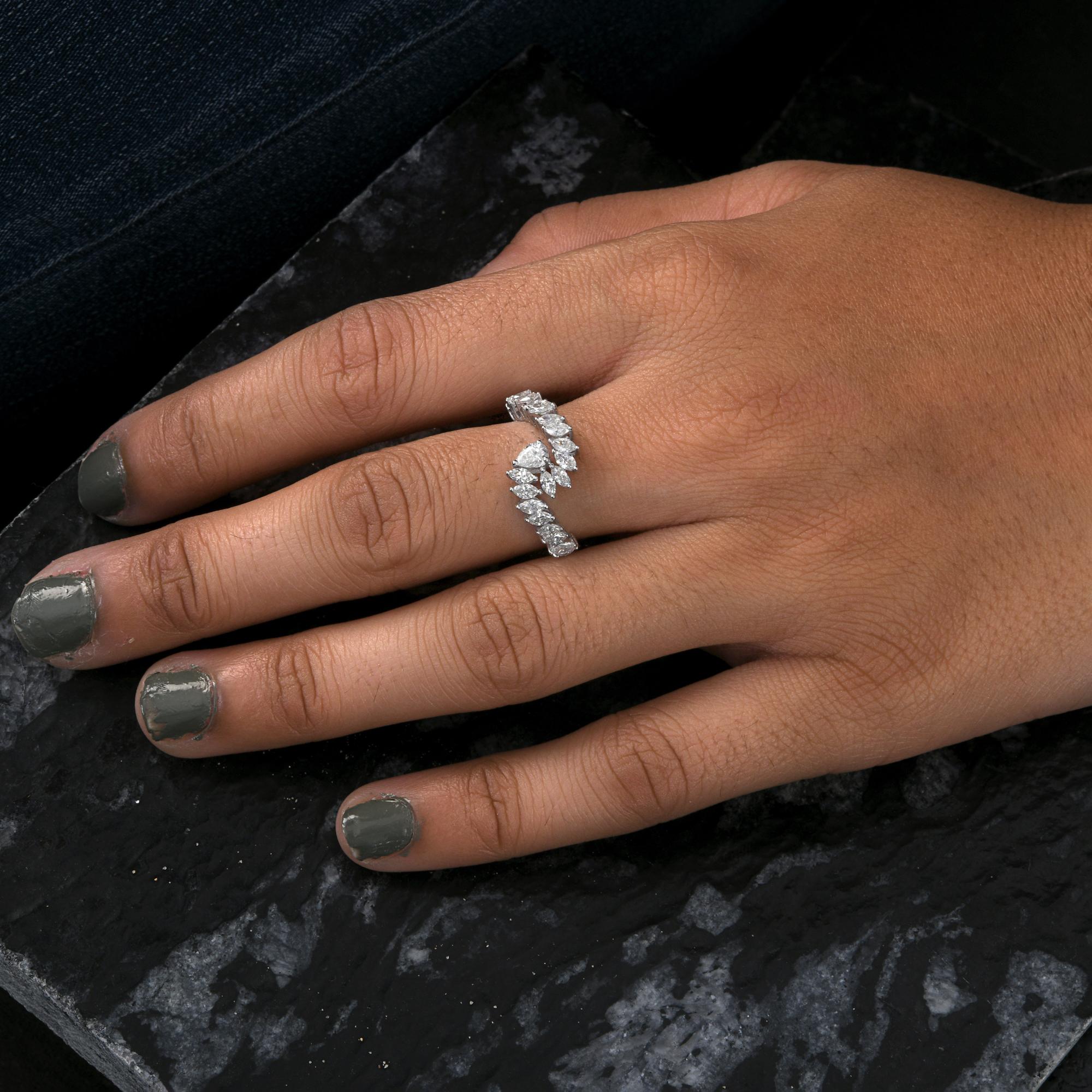 For Sale:  Stackable Mixed Cut 1.08Ct Diamond Anniversary Ring 18K Gold All Tariffs Paid 7