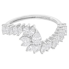 Stapelbarer gemischter Schliff 1.08Ct Diamant-Jubiläumsring 18K Gold Alle Zölle gezahlt