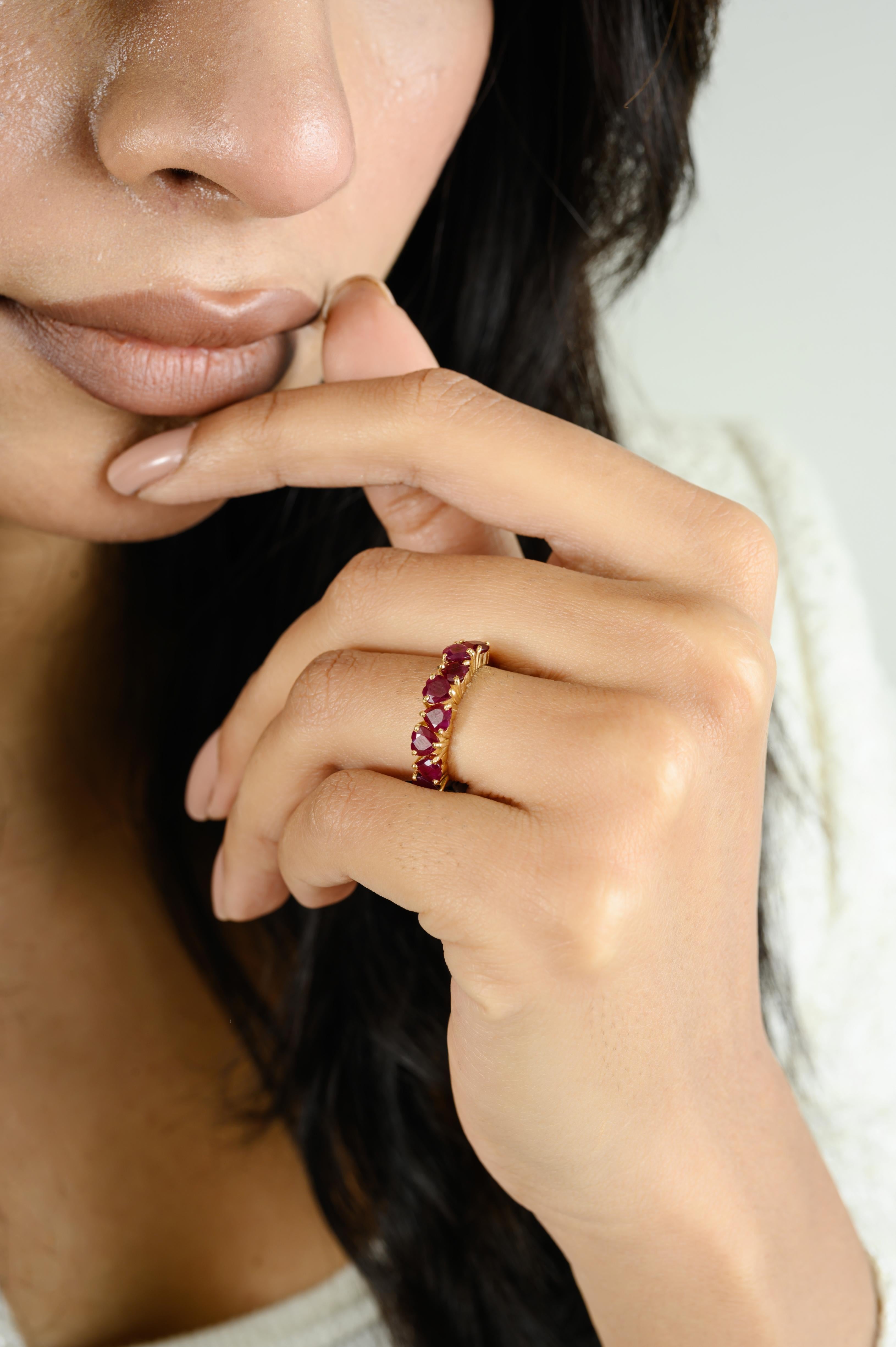 in vendita:  Anello impilabile con rubino cuore naturale per la fidanzata in oro giallo 18 carati 4