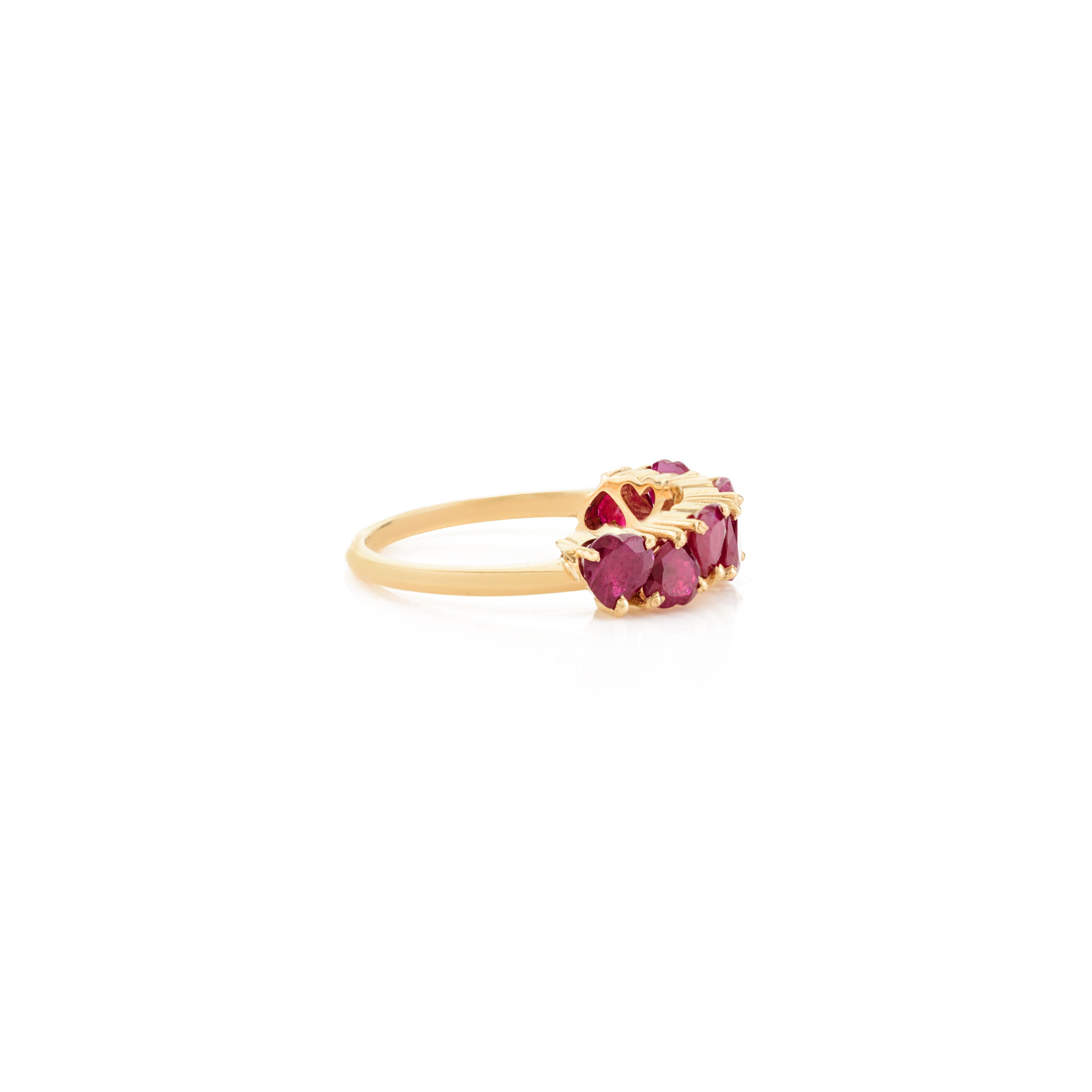 in vendita:  Anello impilabile con rubino cuore naturale per la fidanzata in oro giallo 18 carati 7