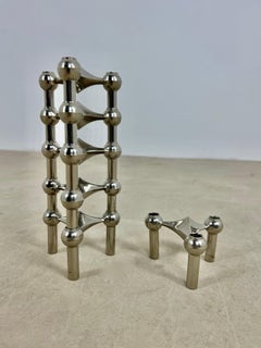 Stackable Nickel Candleholder by Fritz Nagel and Ceasar Stoffi for BMF/Nagel, 19