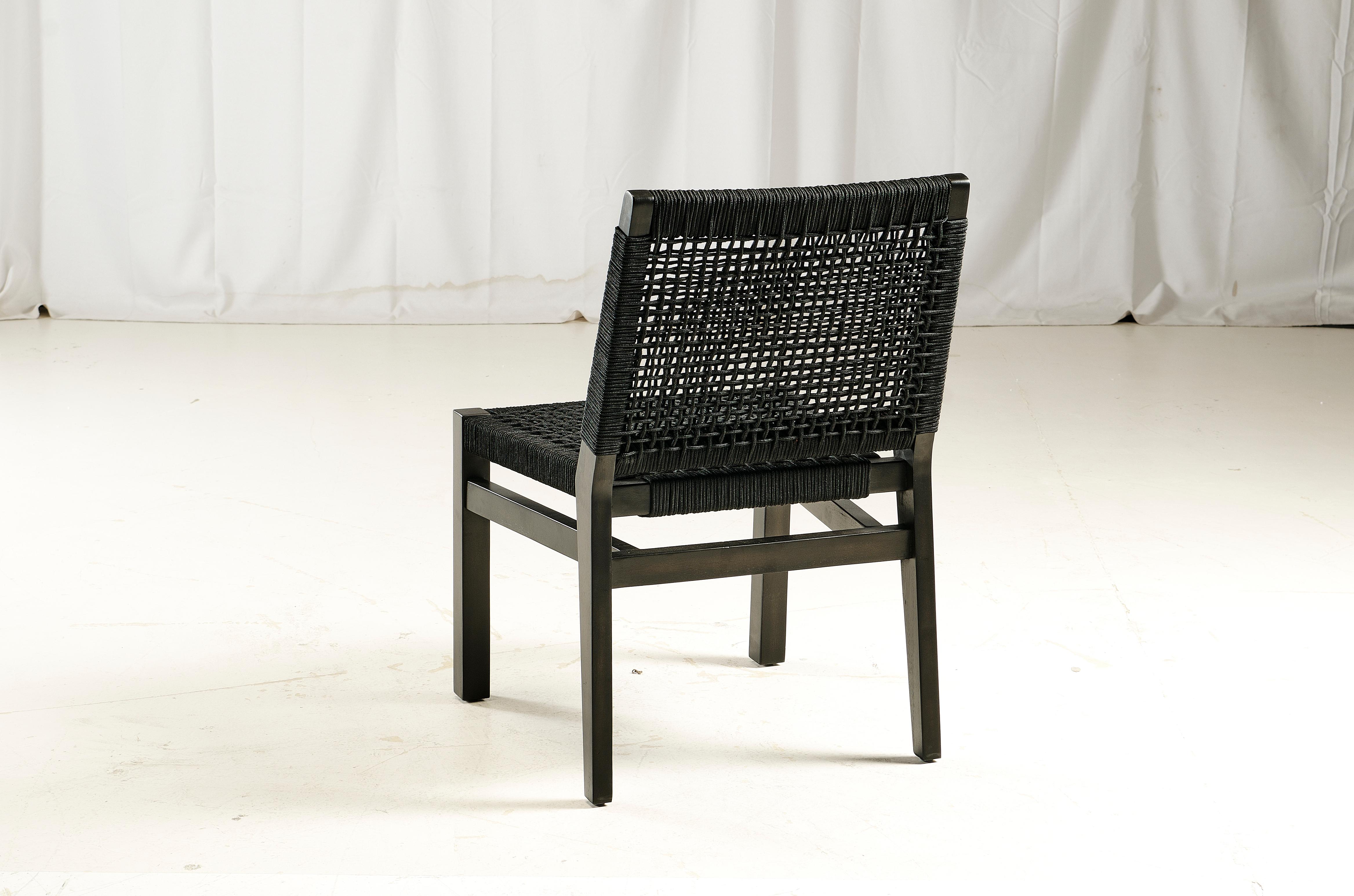 black rope dining chair