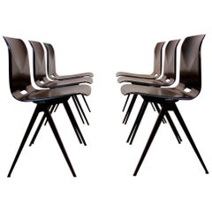 Retro Stackable Pagholz Galvanitas S22 Industrial Diner Chair in Wenge, 1960s