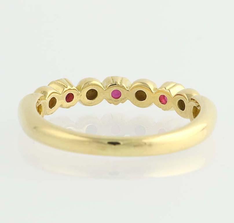 Women's Stackable Paul Morelli Designer Band, 18K Yellow Gold Ring Genuine Ruby .33ctw