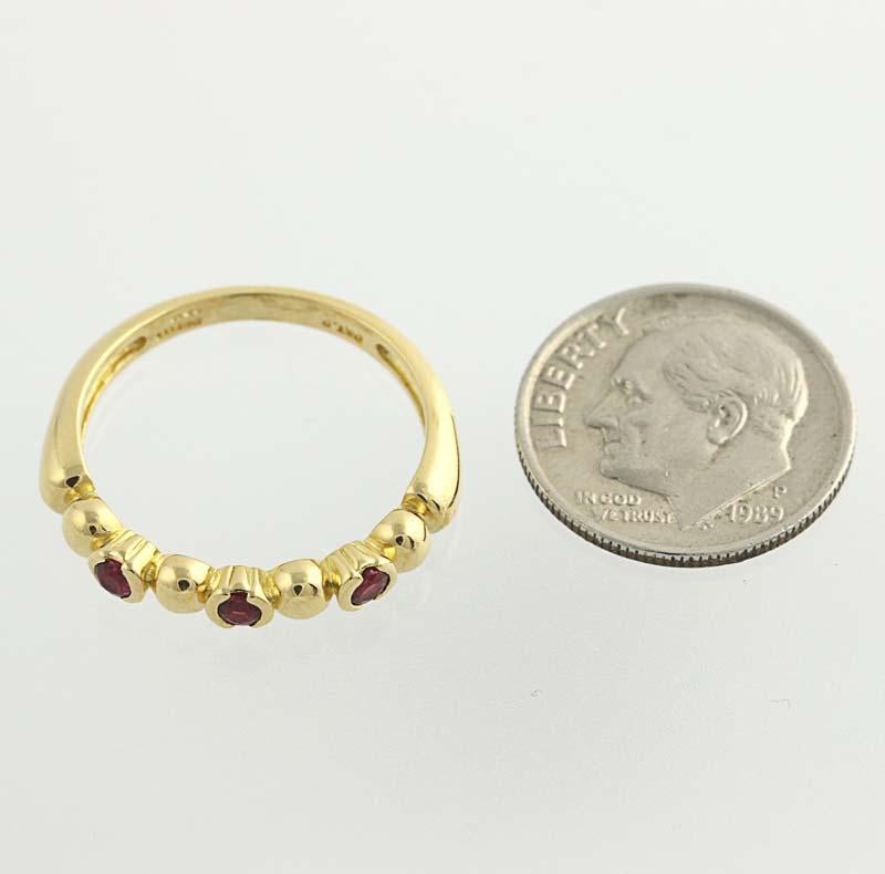Stackable Paul Morelli Designer Band, 18K Yellow Gold Ring Genuine Ruby .33ctw 2