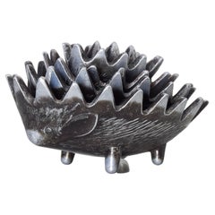 Stackable Peltre Hedgehog Ashtrays Attributed to Walter Bosse 50s