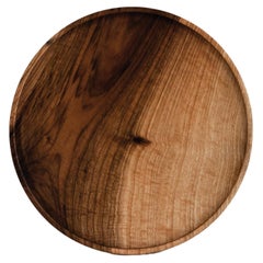 Stackable plates, walnut wood, handmade in France, OROS Edition