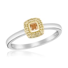 Stackable Ring Featuring .12 Carat Intense Yellowish-Orange with Argyle Pink