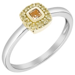 Stackable Ring Featuring .12 Carat Intense Yellowish-Orange with Argyle Pink